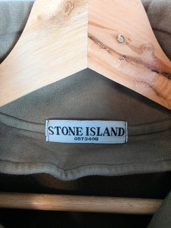 Stone Island SS2007 Heavy Cotton Fleece Jacket Olive Green Size M