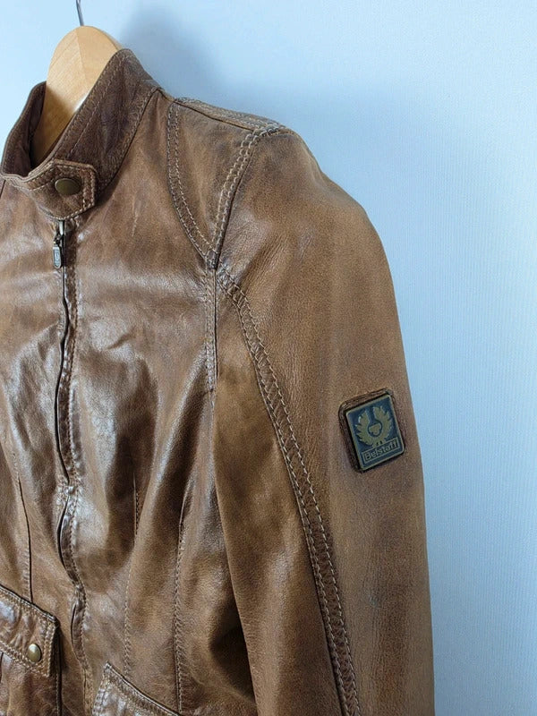 Belstaff Naima Brown Leather Jacket – Size IT 40