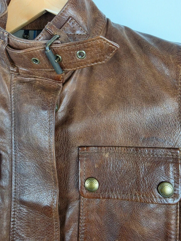 Belstaff Triumph 2.0 Brown Leather Biker Jacket – IT 38 / UK 6