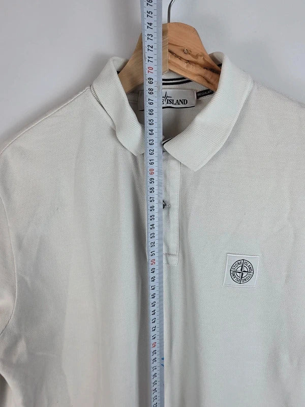 Stone Island Long Sleeve Polo Shirt Off White - Size S ART 66152CC15
