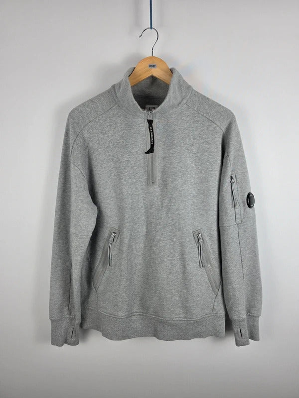 C.P. Company Grey Quarter-Zip Sweatshirt – Size M
