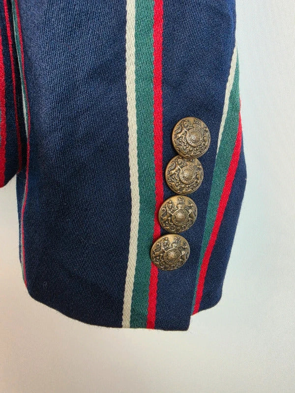 Polo Ralph Lauren Regatta Stripe Crest Wool Blend Blazer - Size 8