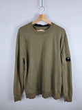 C.P. Company Khaki Lens Sleeve Crew Neck Sweatshirt – Size L