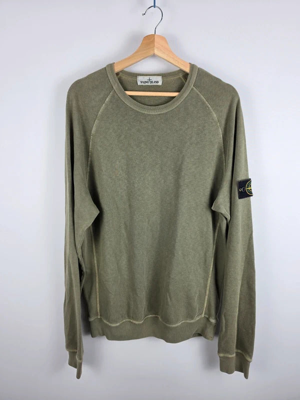 Stone Island Khaki Green Raglan Sweatshirt – Size L