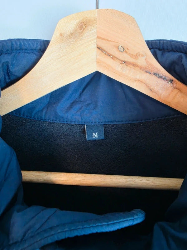 Vintage Burberry Quilted Jacket Men's Navy Fleece Lined Coat - Size M
