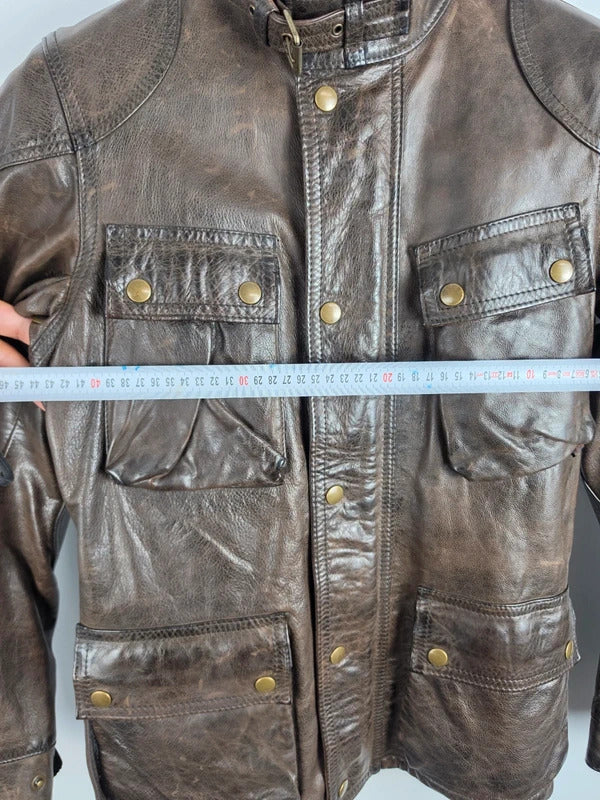 Belstaff Panther 1966 Dark Brown Leather Field Jacket – IT 40 / UK 8