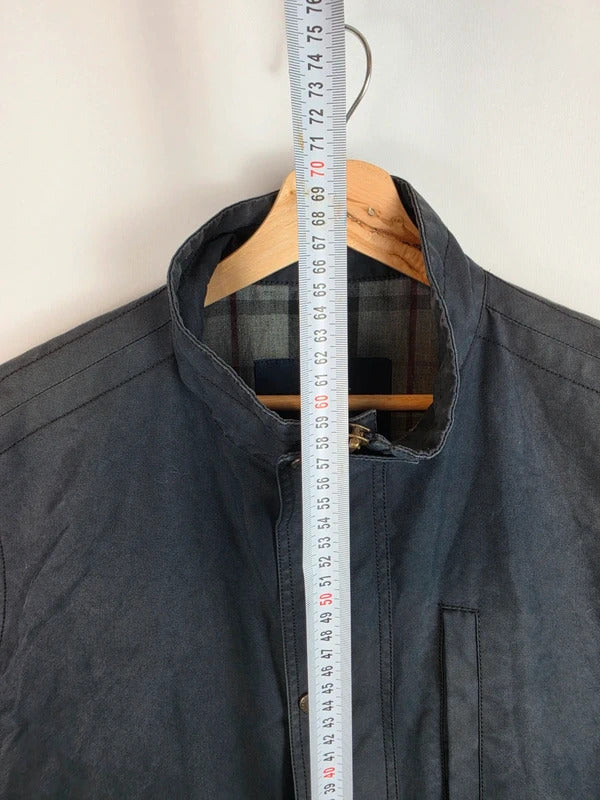 Vintage Burberry London Coated Cotton Bodywarmer Gilet Vest Navy Blue - Size 56 / XL