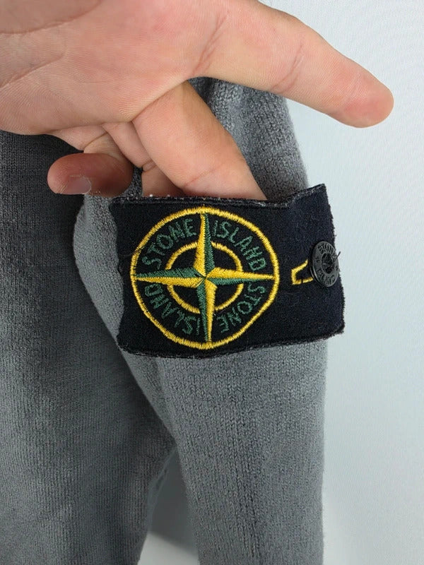 Stone Island Grey Fine Knit Crewneck Jumper Sweater Size L