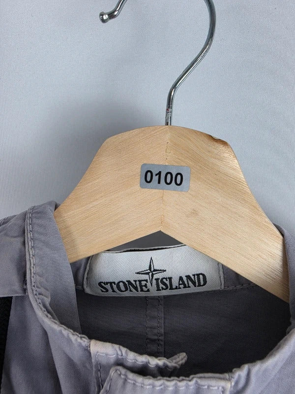 Stone Island SS18 Old Effect Hooded Canvas Overshirt, Grey – Size S