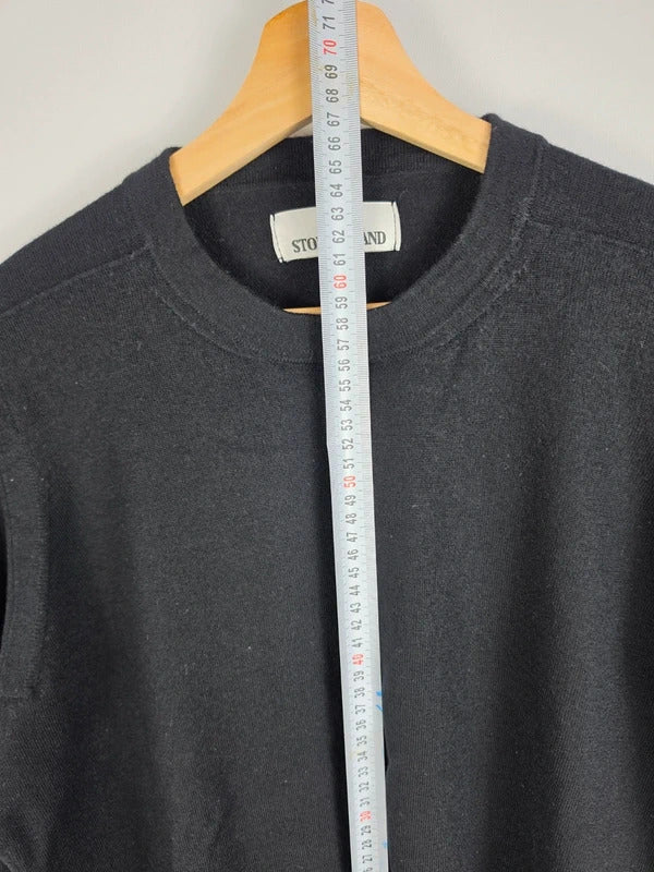 Stone Island Black Wool Blend Crew Neck Knit Jumper – Size XL
