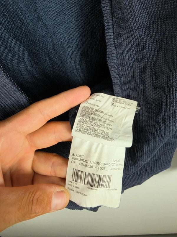 Burberry London Navy Full Zip Knit Cardigan – Size 7 / L