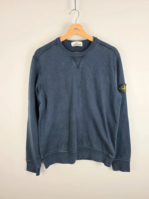 Stone Island Garment Dyed Navy Crewneck Sweatshirt Medium SS18