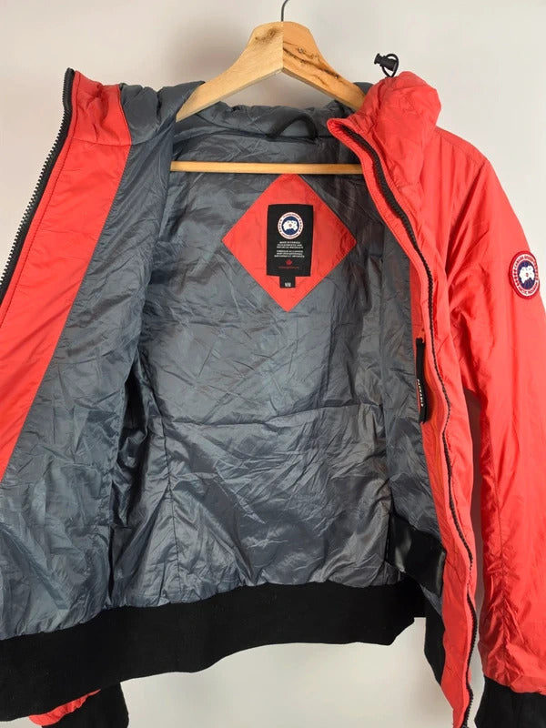 Canada Goose Women's Down Bomber Jacket Red Size M Hooded