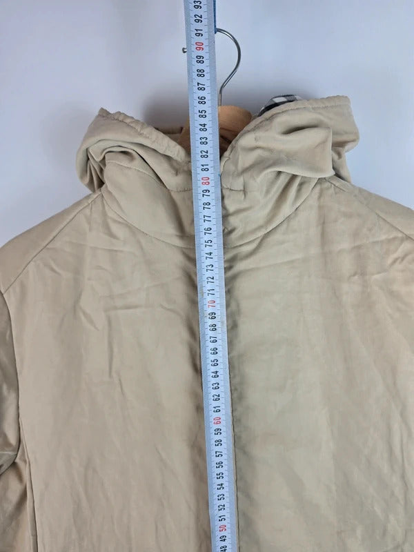 Burberry London Nova Check Lined Hooded Jacket Beige Size 40 Medium