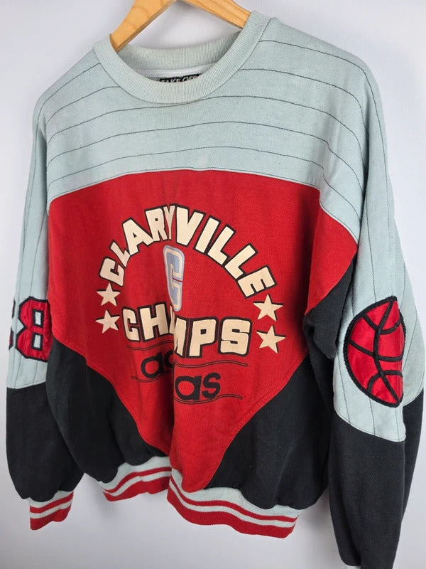 Vintage 80s Adidas Take Off Claryville Champs Basketball Sweatshirt – Size M