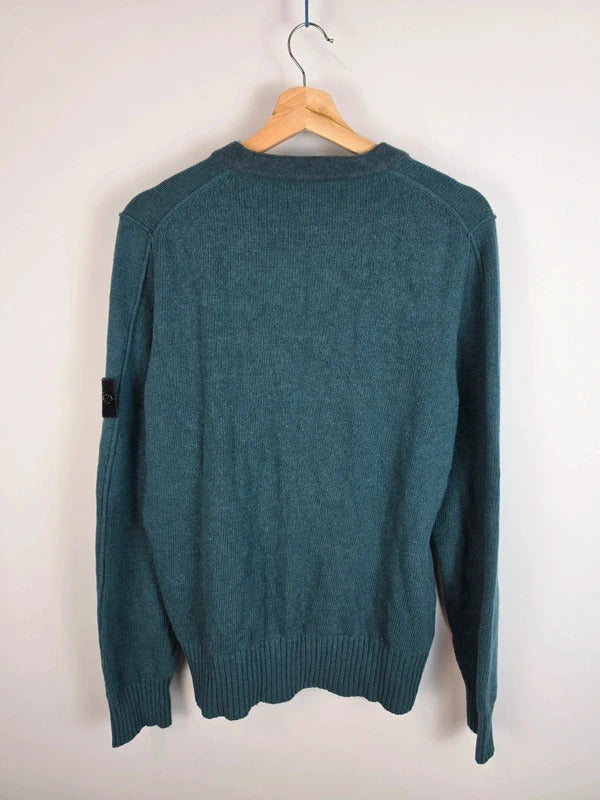 Vintage Stone Island AW10 Wool Blend Jumper Teal Blue Green Size L