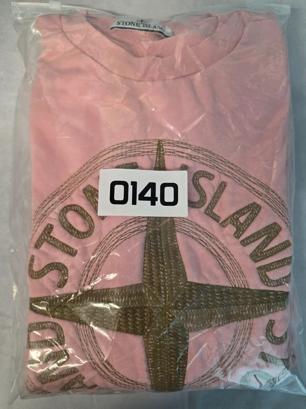 Stone Island Embroidered Compass Logo Sweatshirt Pink - Size L
