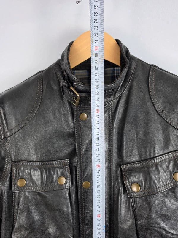 Belstaff Panther 1966 Black Leather Field Jacket – IT 42 / UK 10, Gold Label