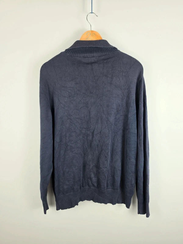 Burberry London Navy Full Zip Knit Cardigan – Size 7 / L