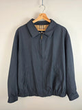 Burberry London Navy Harrington Jacket Nova Check Lined Size 52 Large