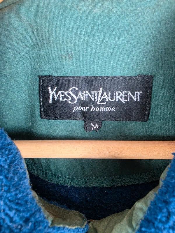 Yves Saint Laurent Pour Homme Navy Wool Blend Fleece Jacket – Size M