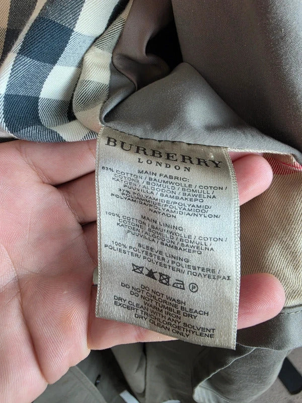 Burberry London Trench Coat Beige Khaki Men Size 52 - Large