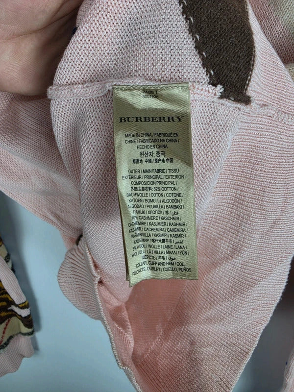 Burberry Pale Pink Mallard Duck Chain Knit Jumper – Size S