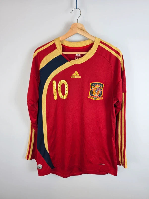 Vintage Spain 2008 Long Sleeve Home Shirt - #10 Fabregas - Size M