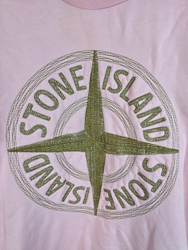 Stone Island Embroidered Compass Logo Sweatshirt Pink - Size L