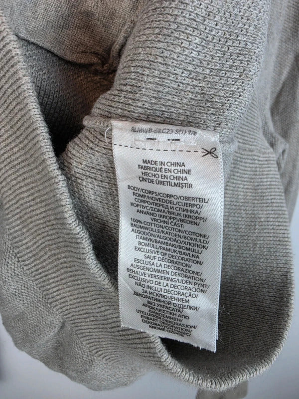 Polo Ralph Lauren Grey Pima Cotton Full Zip Knit Jacket Size L