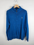 Polo Ralph Lauren Blue Knit Quarter-Zip Jumper – Size L