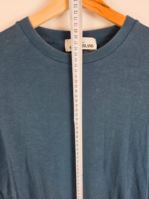 Stone Island Compass Patch Long Sleeve T-Shirt Blue - Men's L