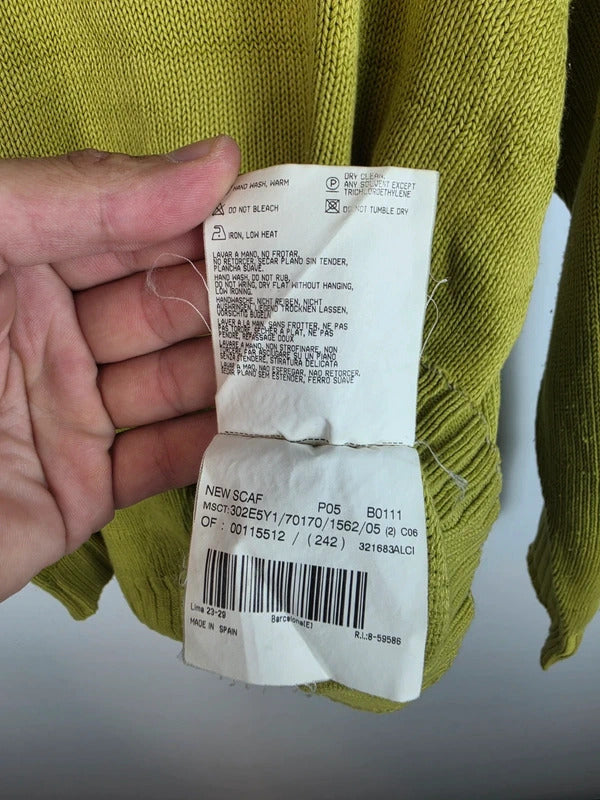 Burberry London Half Zip Cotton Lime Green Knit Pullover Size 5