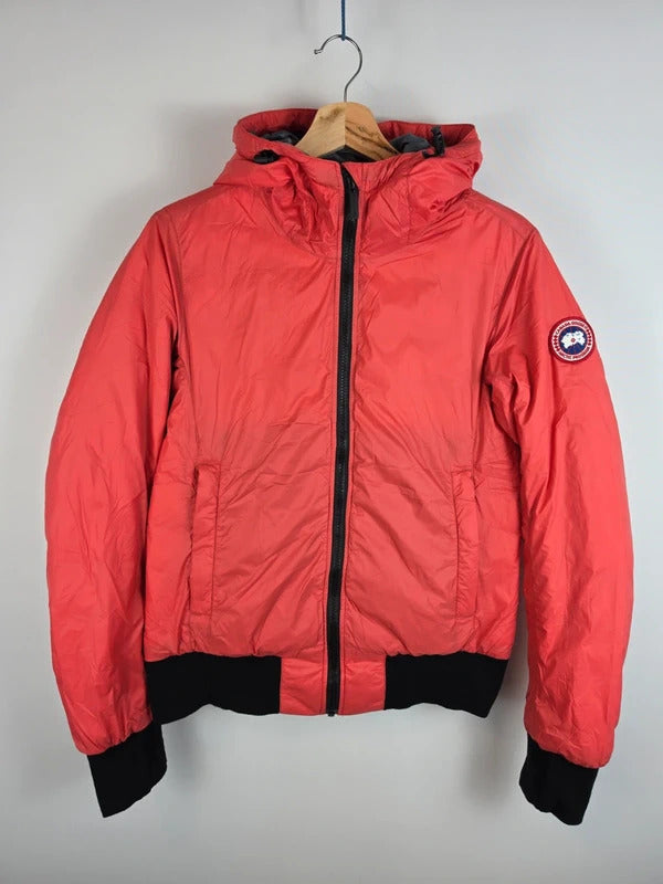 Canada Goose Women's Down Bomber Jacket Red Size M Hooded