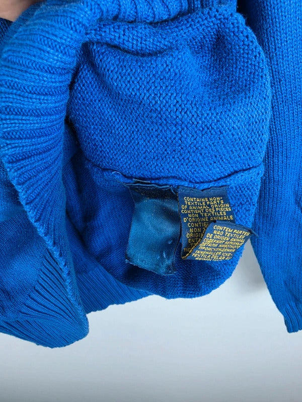 Polo Ralph Lauren Blue Knit Quarter-Zip Jumper – Size L