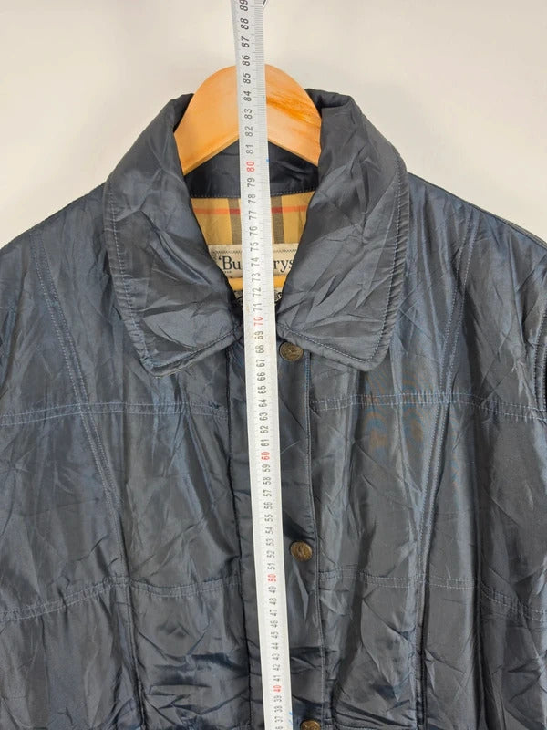 Vintage Burberrys Navy Quilted Jacket – Nova Check Lined, Size 44 ( L )