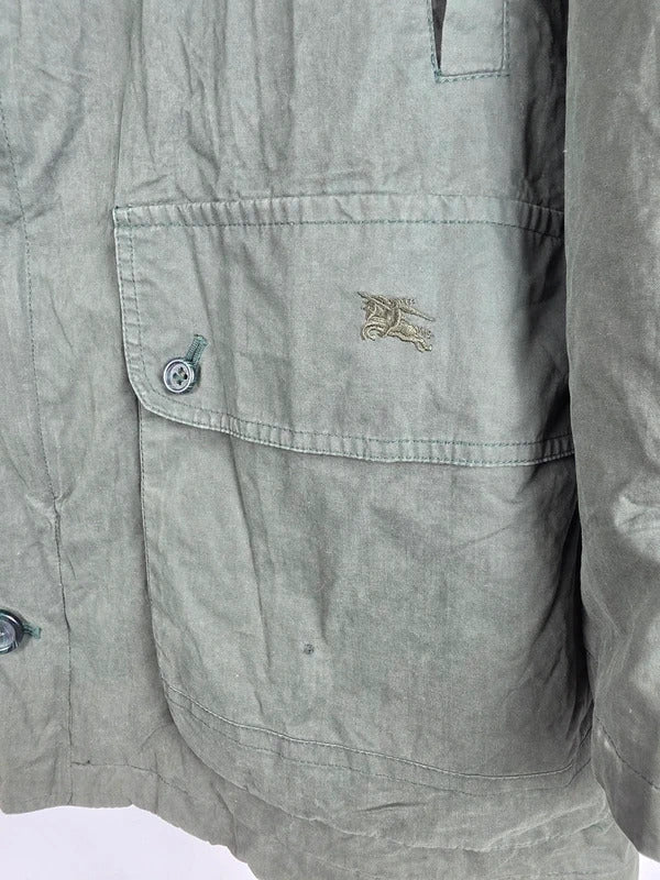 Vintage Burberrys Green Field Jacket Nova Check Lining – Size 50 XL