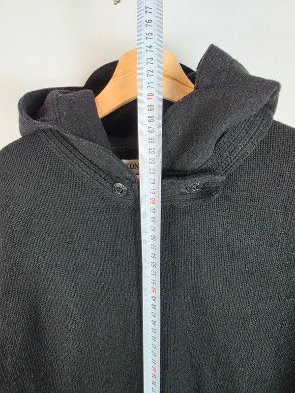 Vintage Stone Island AW 2009 Peaked Hood Wool Zip Cardigan Black XL