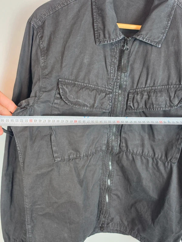 Stone Island Cotton Overshirt Jacket Dark Grey Charcoal - Medium