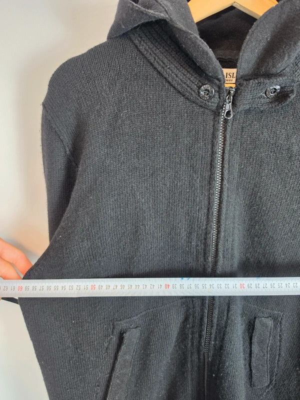 Vintage Stone Island AW 2009 Peaked Hood Wool Zip Cardigan Black XL
