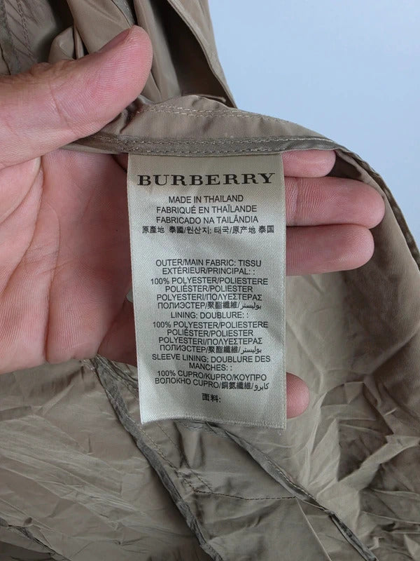 Burberry Brit Beige Hooded Trench Coat Nova Check Lining - UK 8