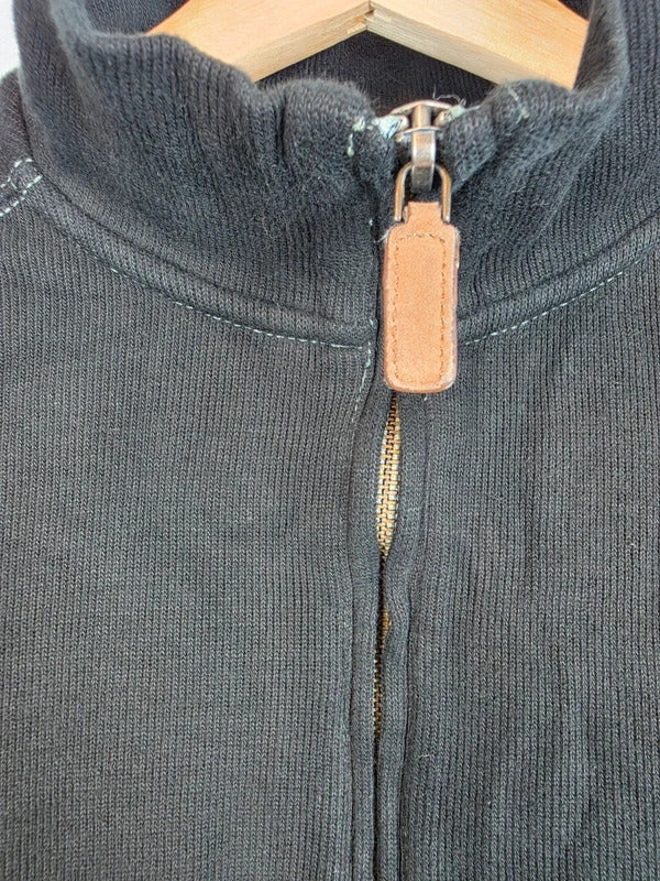 Polo Ralph Lauren Black Quarter Zip Jumper Red Logo - Large