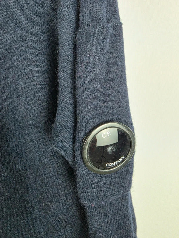 C.P. Company Navy Wool Knit Full-Zip Hoodie – Size 52 (L)