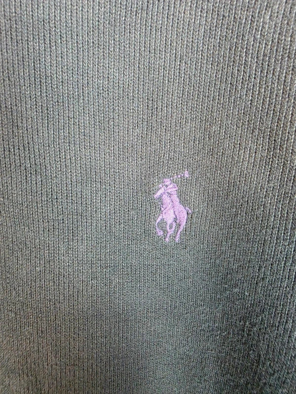 Polo Ralph Lauren 1/4 Zip Sweatshirt Black Purple Pony Size L