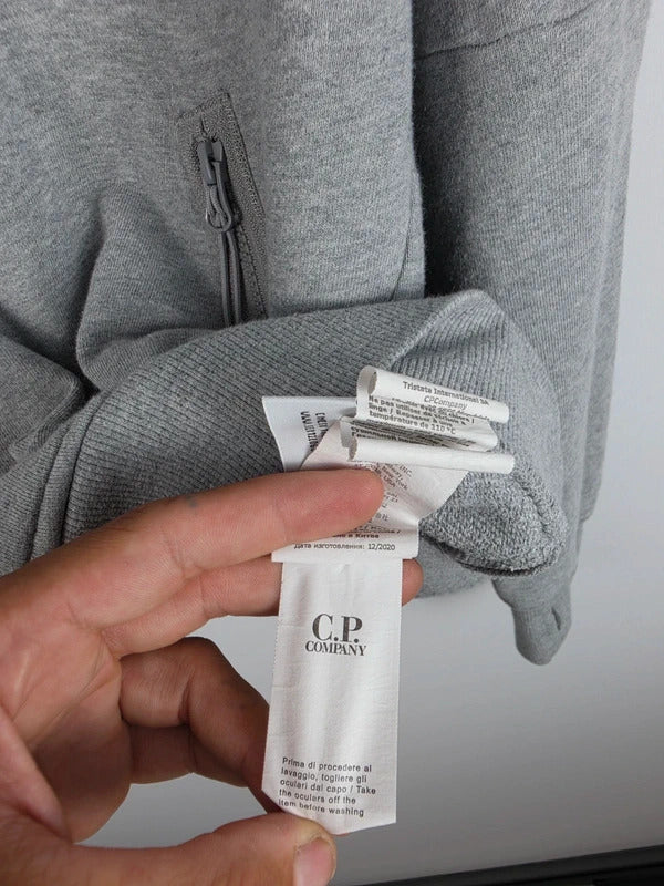 C.P. Company Grey Quarter-Zip Sweatshirt – Size M