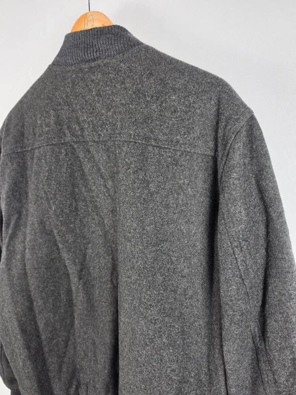 Lacoste Grey Wool-Blend Bomber Jacket – Size 56 (XL)