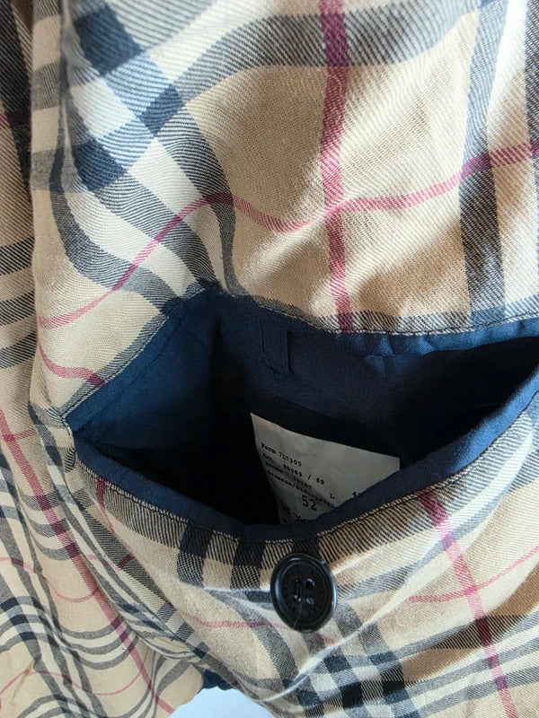 Burberry London Navy Harrington Jacket Nova Check Lined Size 52 Large