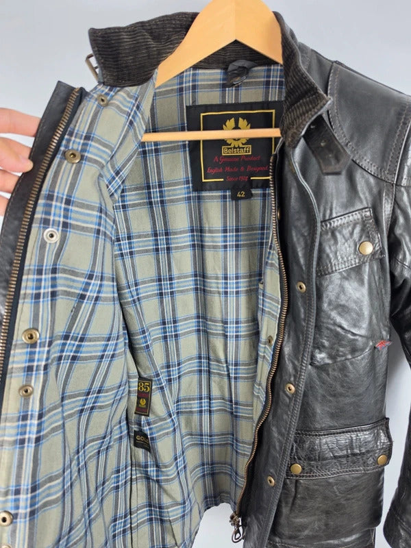 Belstaff Panther 1966 Black Leather Field Jacket – IT 42 / UK 10, Gold Label