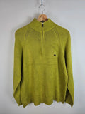 Burberry London Half Zip Cotton Lime Green Knit Pullover Size 5