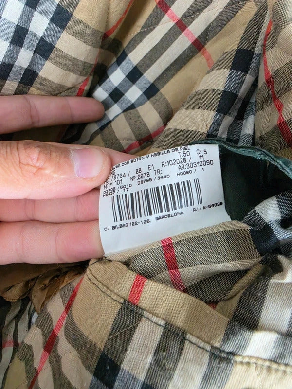 Vintage Burberrys Green Field Jacket Nova Check Lining – Size 50 XL